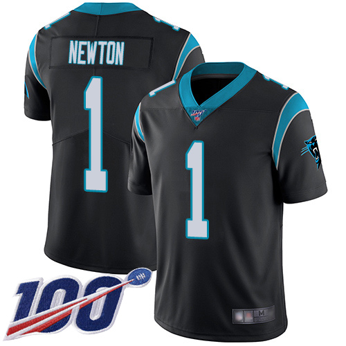 Carolina Panthers Limited Black Youth Cam Newton Home Jersey NFL Football #1 100th Season Vapor Untouchable
